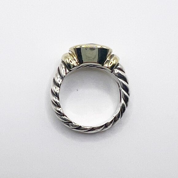 David Yurman Amethyst Noblesse Ring 14k Yellow Gold Sterling Silver Cable Size 5 - Picture 6 of 12